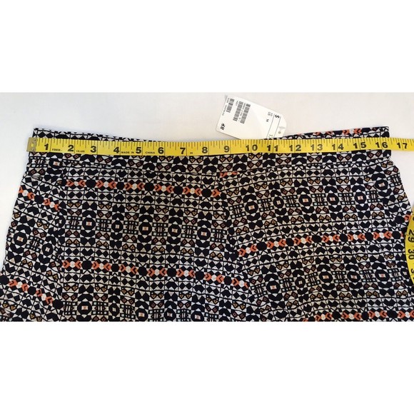 NWT H&M Navy Blue Multicolor Size 14 Geometric Print Short Skirt - Picture 2 of 8